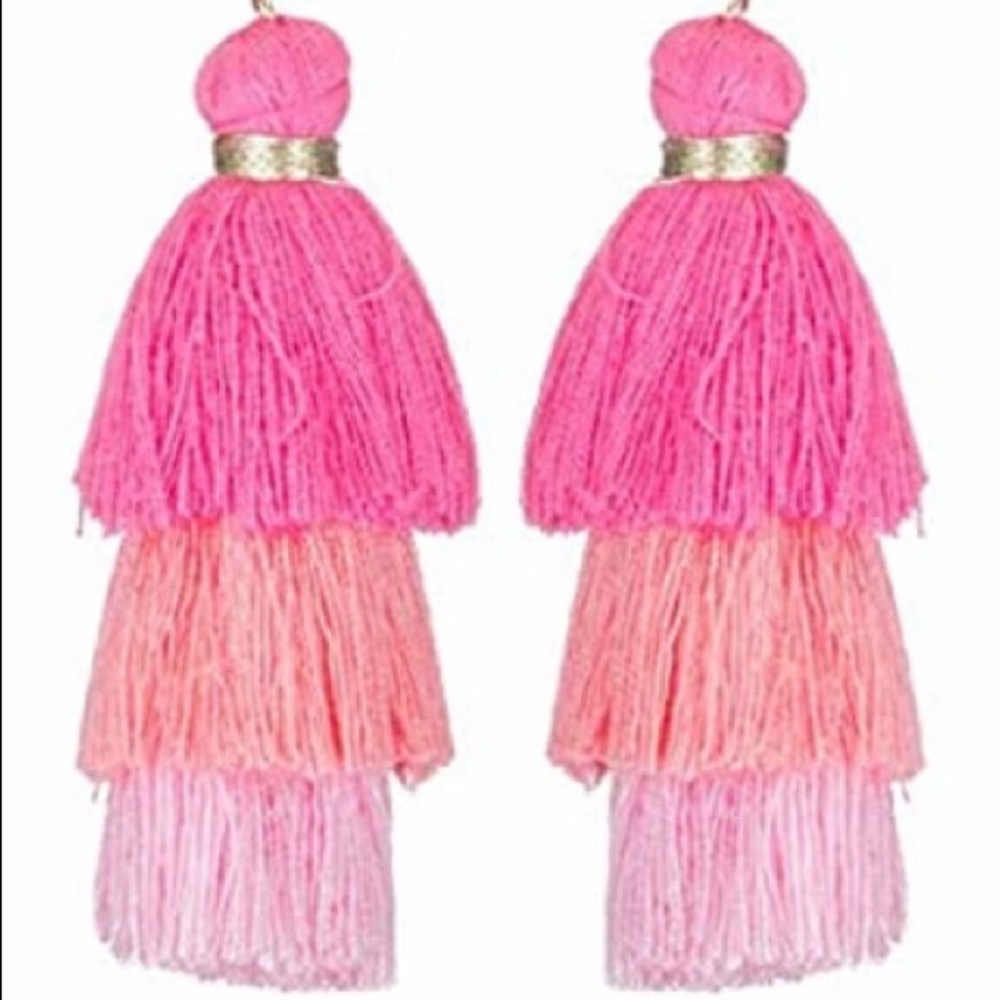 1 pair layered tassel earrings New in package